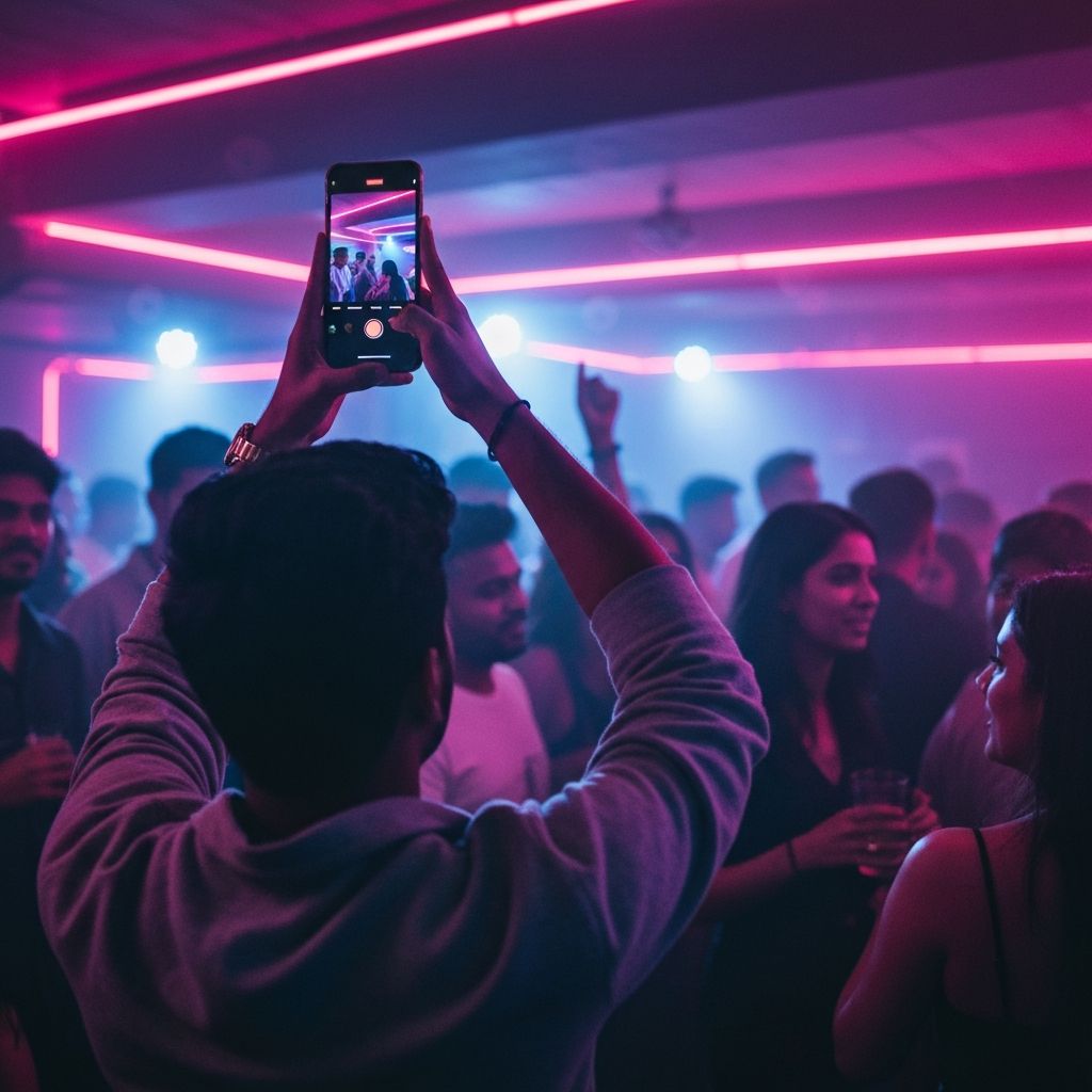 Content creator filming live event